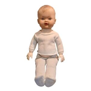 Vintage 1950s Baby Doll 16" Tall Composition Head Body USA Nitey Nite Pajamas